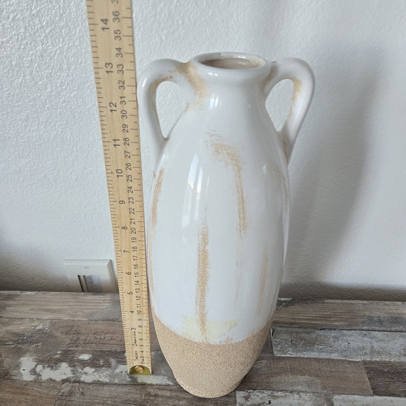 Hobby Lobby White and Tan Vase - Picture 2 of 6